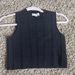 Black Sleeveless Crop Top